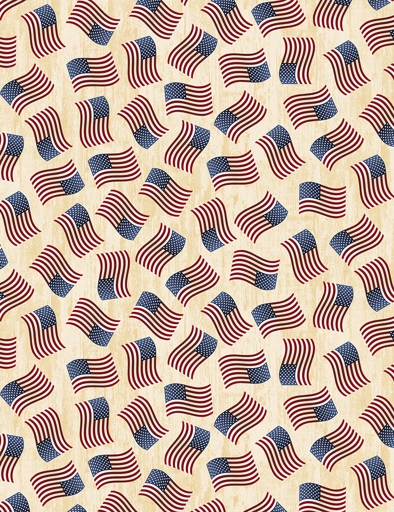 Tossed American Flags