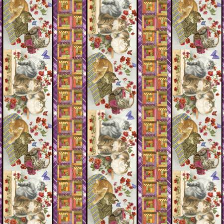 Cats N Quilts - Multi Colored Stripe