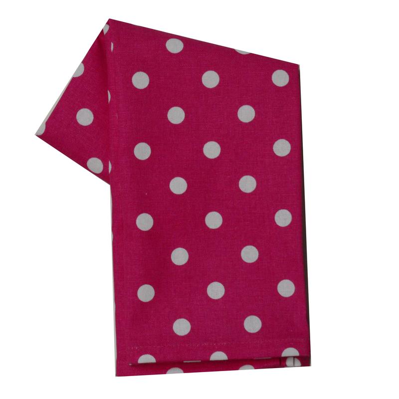 Tea Towel Pink with White Dot