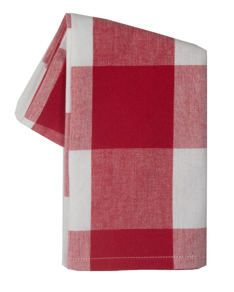 Tea Towel Red and White Large Check
