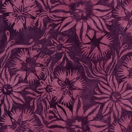 Tonga Pansy Scheming Florals Batik Tonga -  B8163
