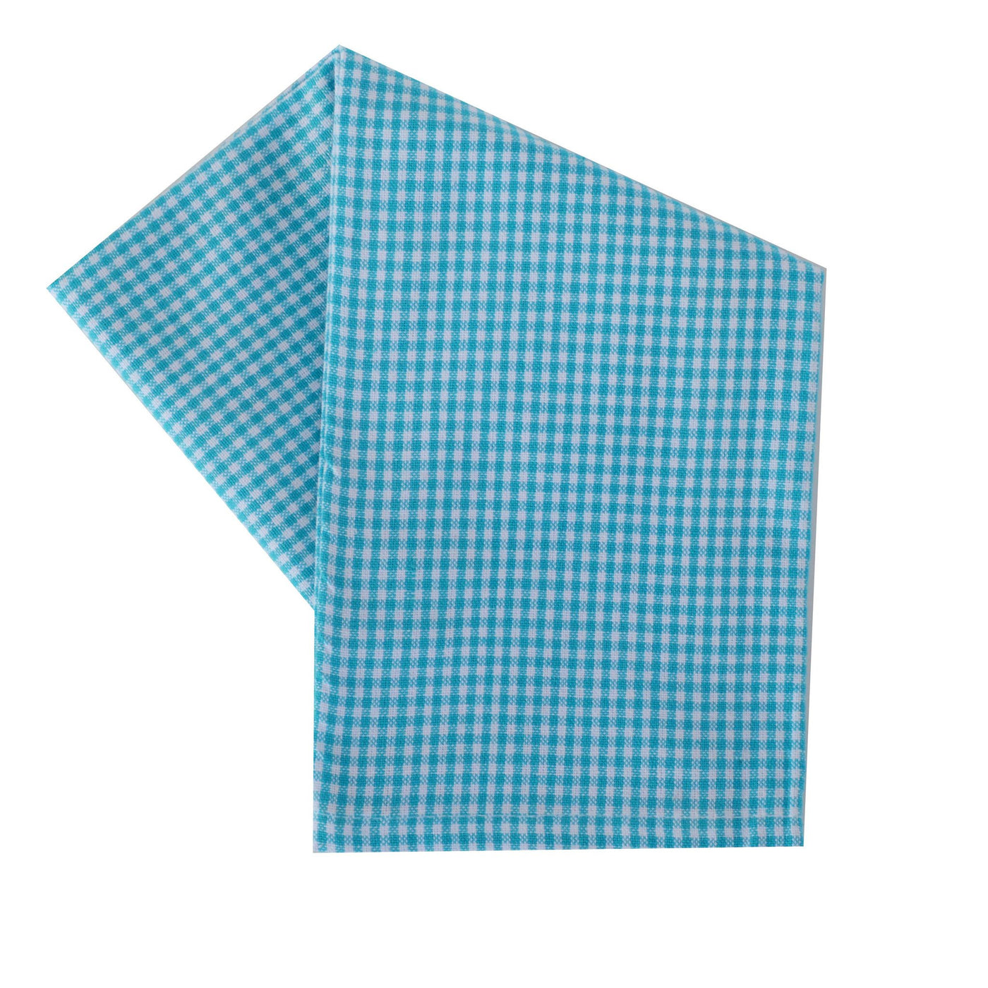 Tea Towel Mini Check Turquoise & White