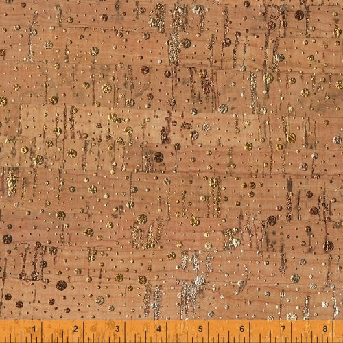 Cork Fabric with Metallic Gold Dots - 18" x 54" piece