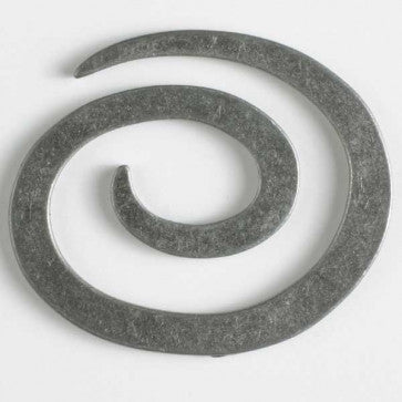 Dill Button 50mm Metal Spiral Antique Silver