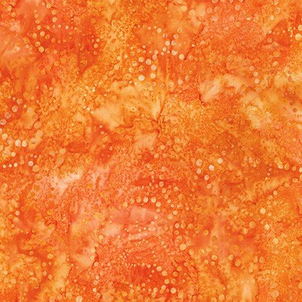 Connect the Dots - Orange  Swirly Dot Batik