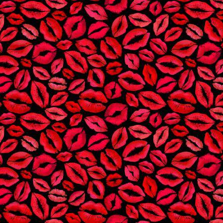 Red Lips on Black Background C8536
