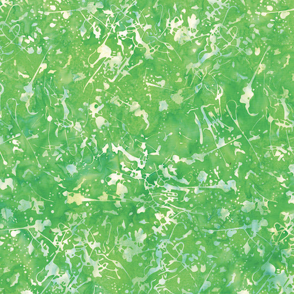 Hoffman Batik Green with white color splash (Q2174-354 Kelly)
