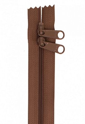 Handbag Zippers 30" Double Slide-Seal Brown