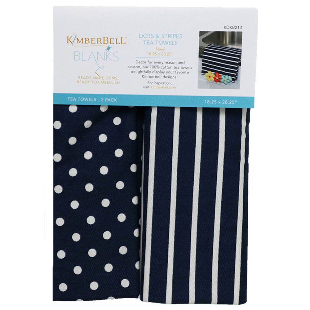 Dots & Stripes Tea Towel Navy