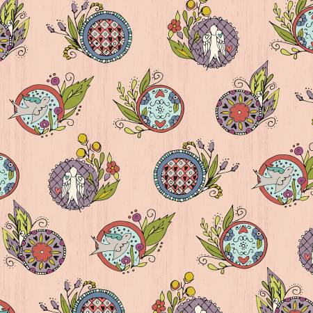 Bubbies Buttons and Blooms - Pink Medallion