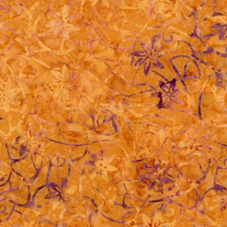 Pumpkin Rustic Blooms Batik