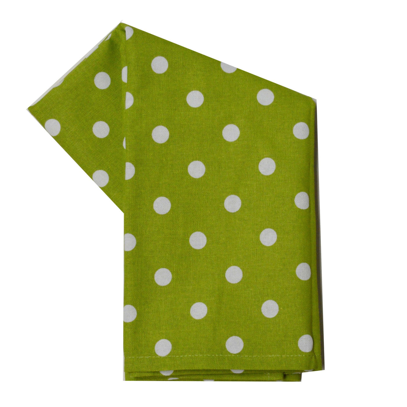 Tea Towel Printed Polka Dots on Lime Green