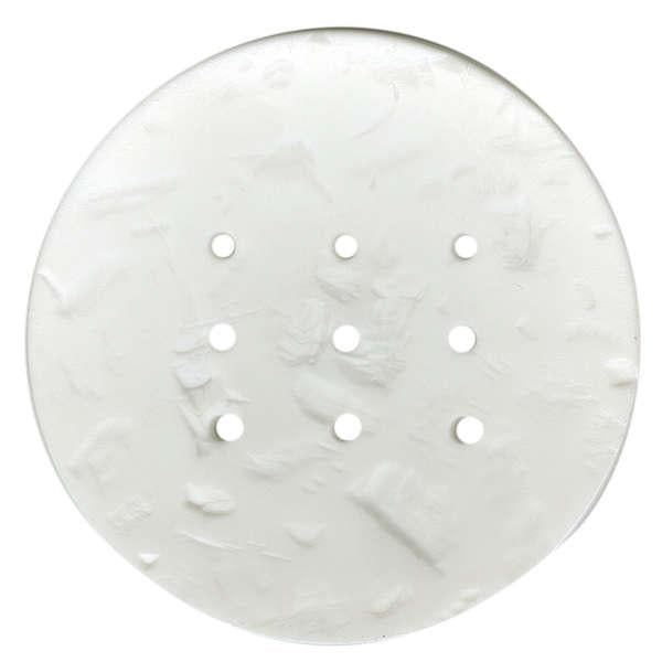 Dill Button 60mm Monogram Round White