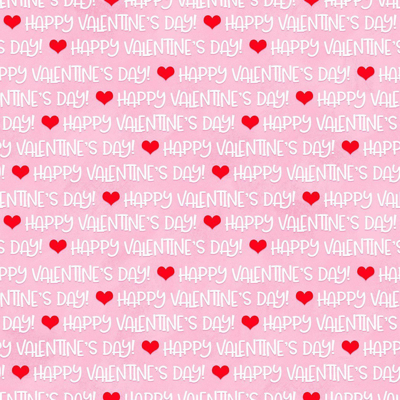 Gnomie Love -Pink Happy Valentine's Day Words