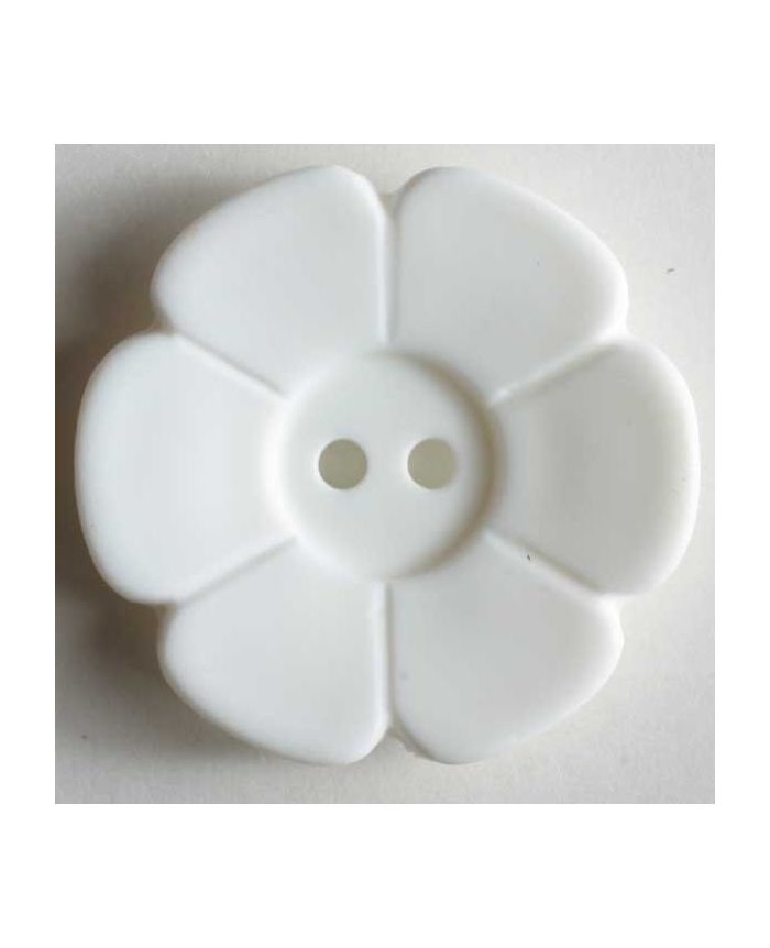Dill Button 28mm -White Flower Shaped 114510