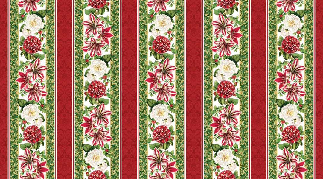 Merry Christmas -Border Stripe - 24633-24 RED MULTI