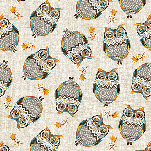Hello Fall -Tossed Owls Light Natural