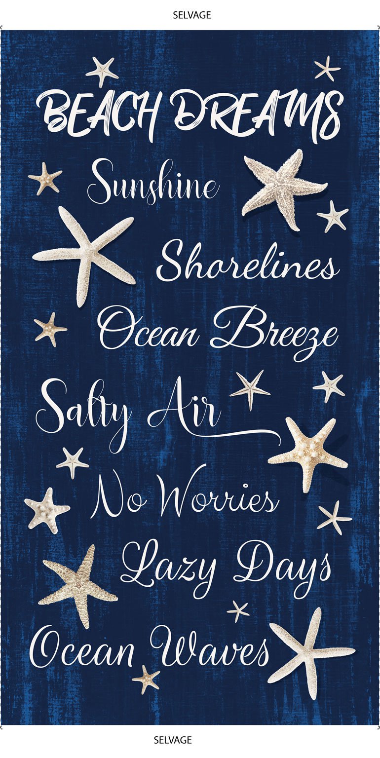 Panel 198 Beach Dreams Panel - PANEL-C1232 NAVY