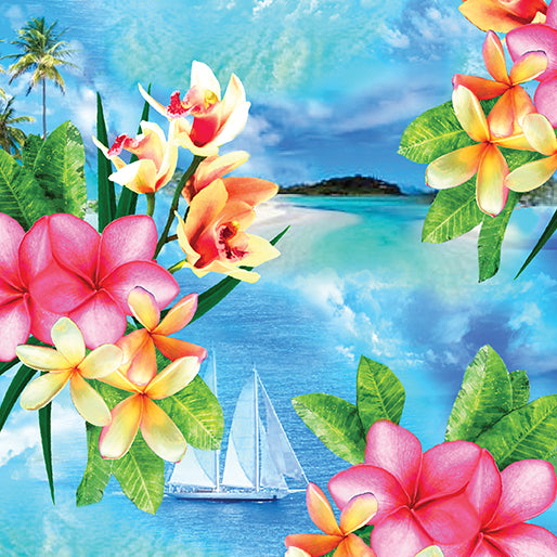 Tropical Escape - Island Paradise Sky Blue - 12897-53
