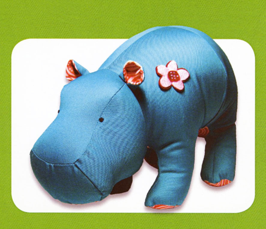 Funky Friends Factory - Heather Hippo - 13"  Soft Toy Pattern