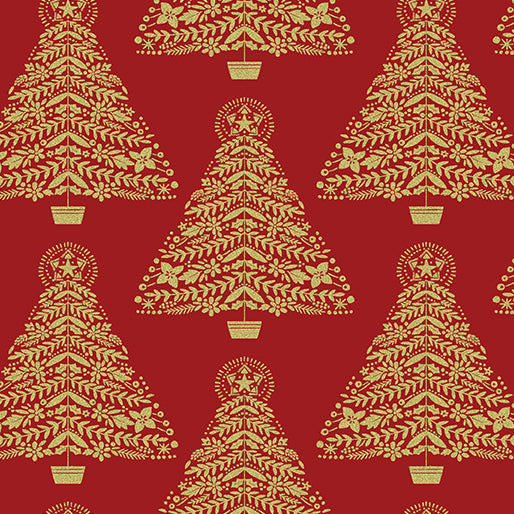 Holiday Sparkle -Festive Trees Red 12528M-10