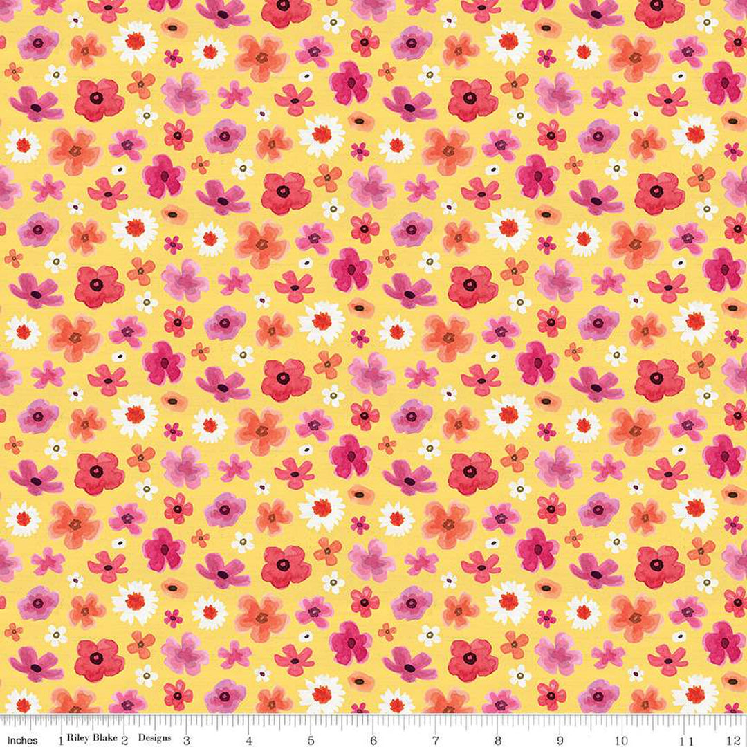 Monthly Placemats February - Flower Toss - C12403-YELLOW