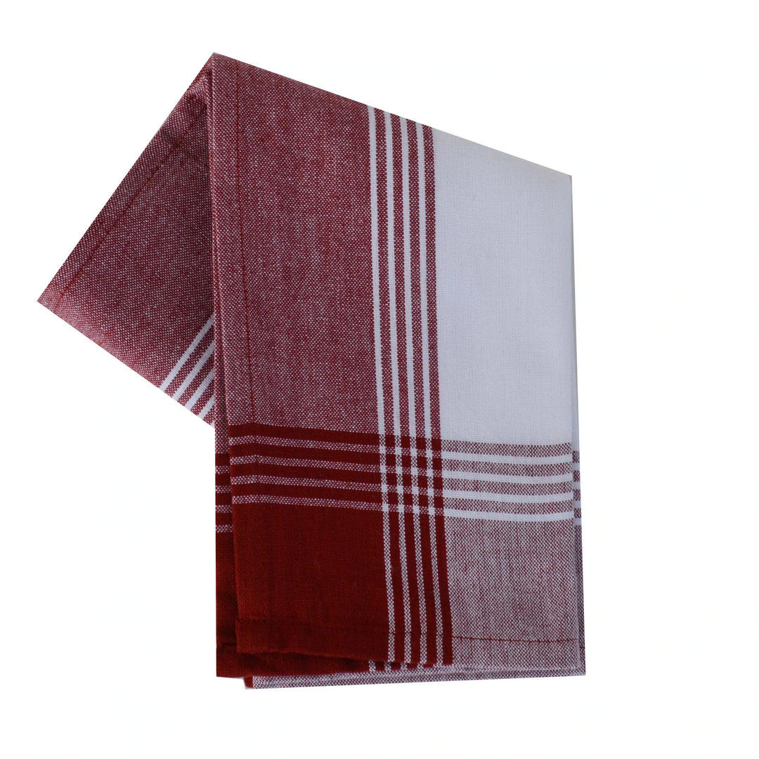 Tea Towel - White with Red McLeod Border - 20"x28"