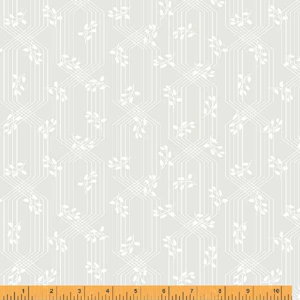 Crystal - Lattice Leaves, White on White - 52054SA-1