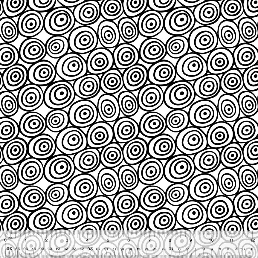 First Look - Concentric Circles - 53452-1 Black on White