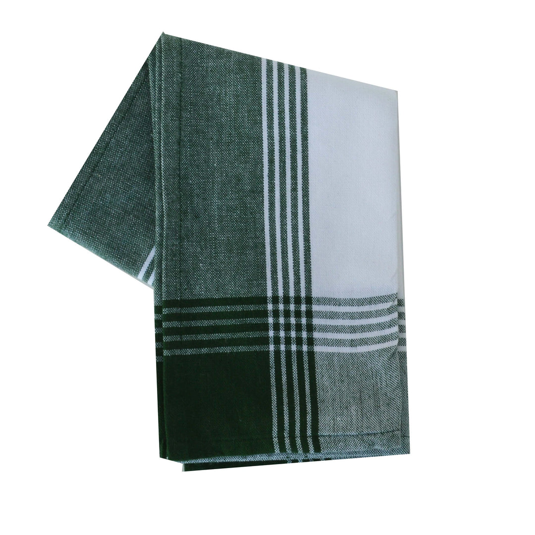 Tea Towel - White with Green McLeod Border - 20"x28"