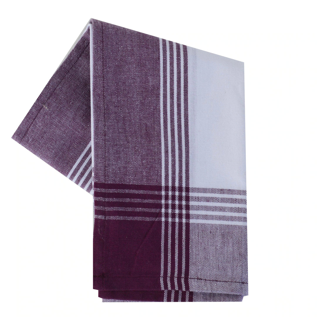 Tea Towel - White with Purple McLeod Border - 20"x28"