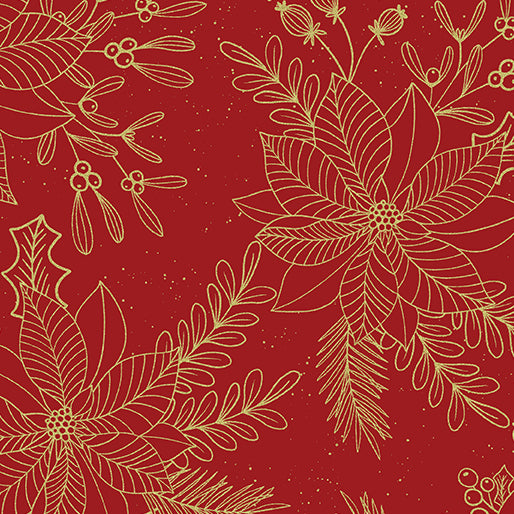 Holiday Sparkle -Sparkling Poinsettias Red 12529M-10