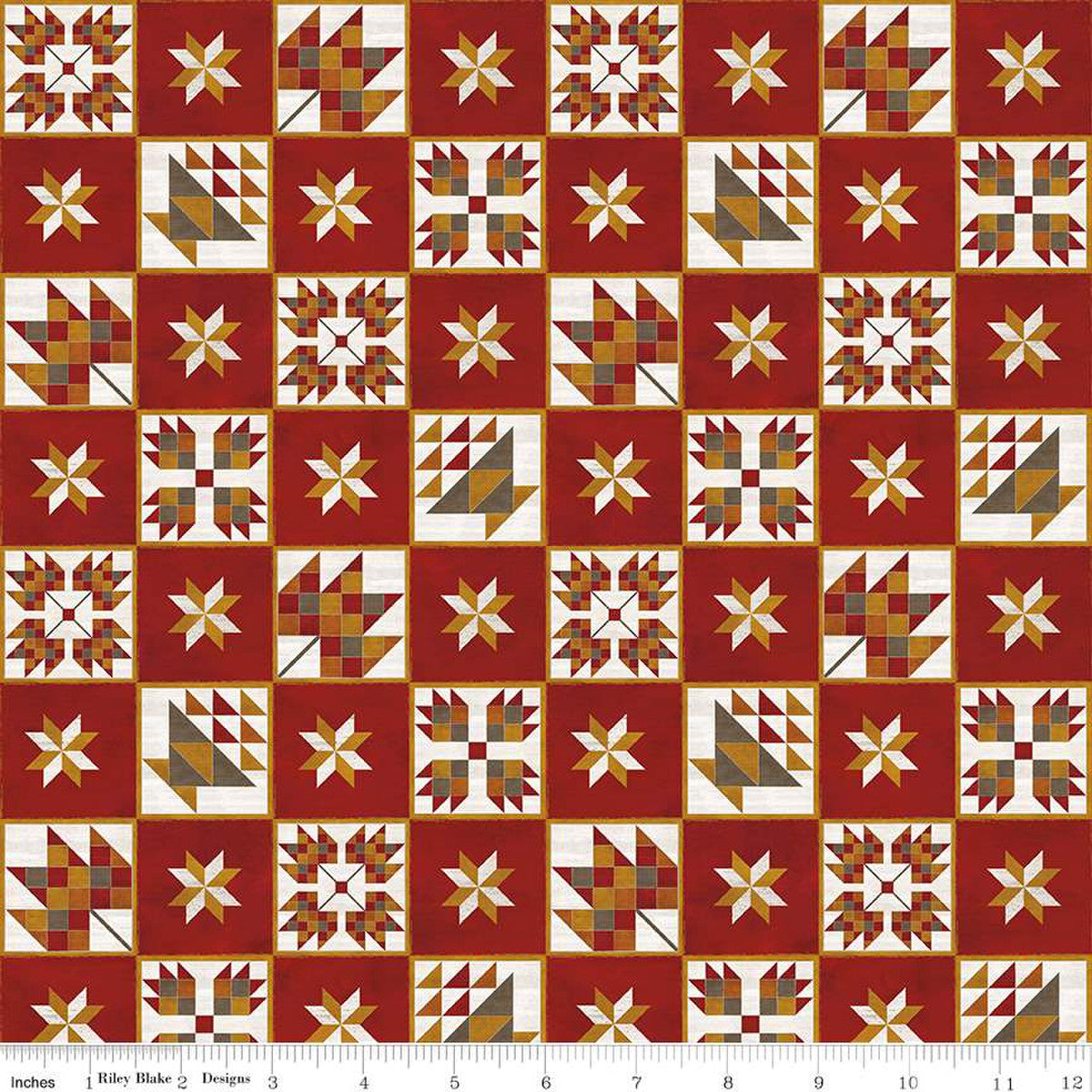 Fall Barn Quilts - Blocks Red - C12201-RED
