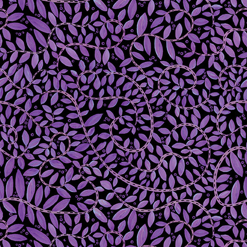 Folktown Cats - Fantasy Fern Purple/Black - 10434-66
