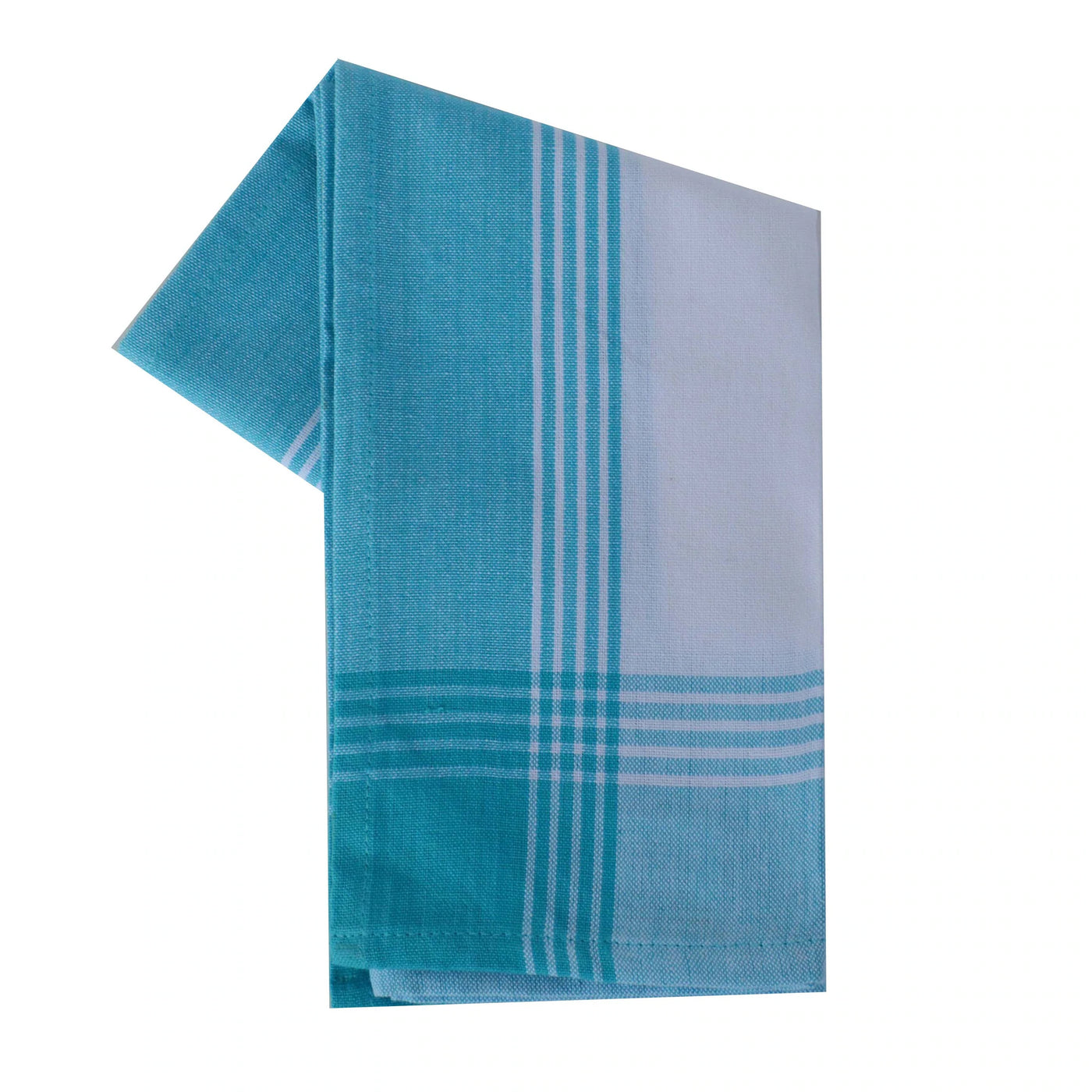 Tea Towel - White with Turquoise McLeod Border - 20"x28"
