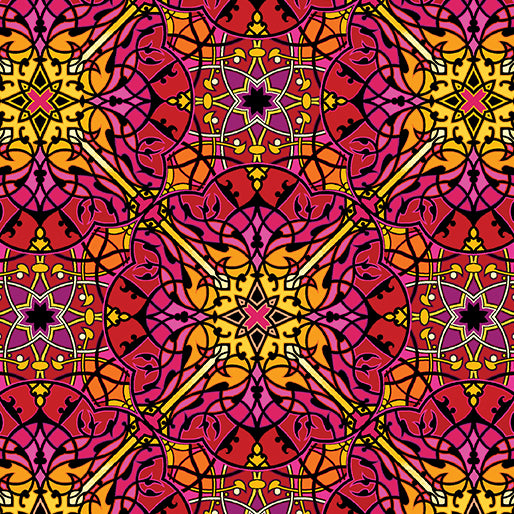 Needle Stars - Square Dance Red/Multi - 13472-10
