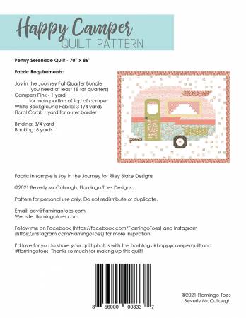 Happy Camper Quilt Pattern - Flamingo Toes