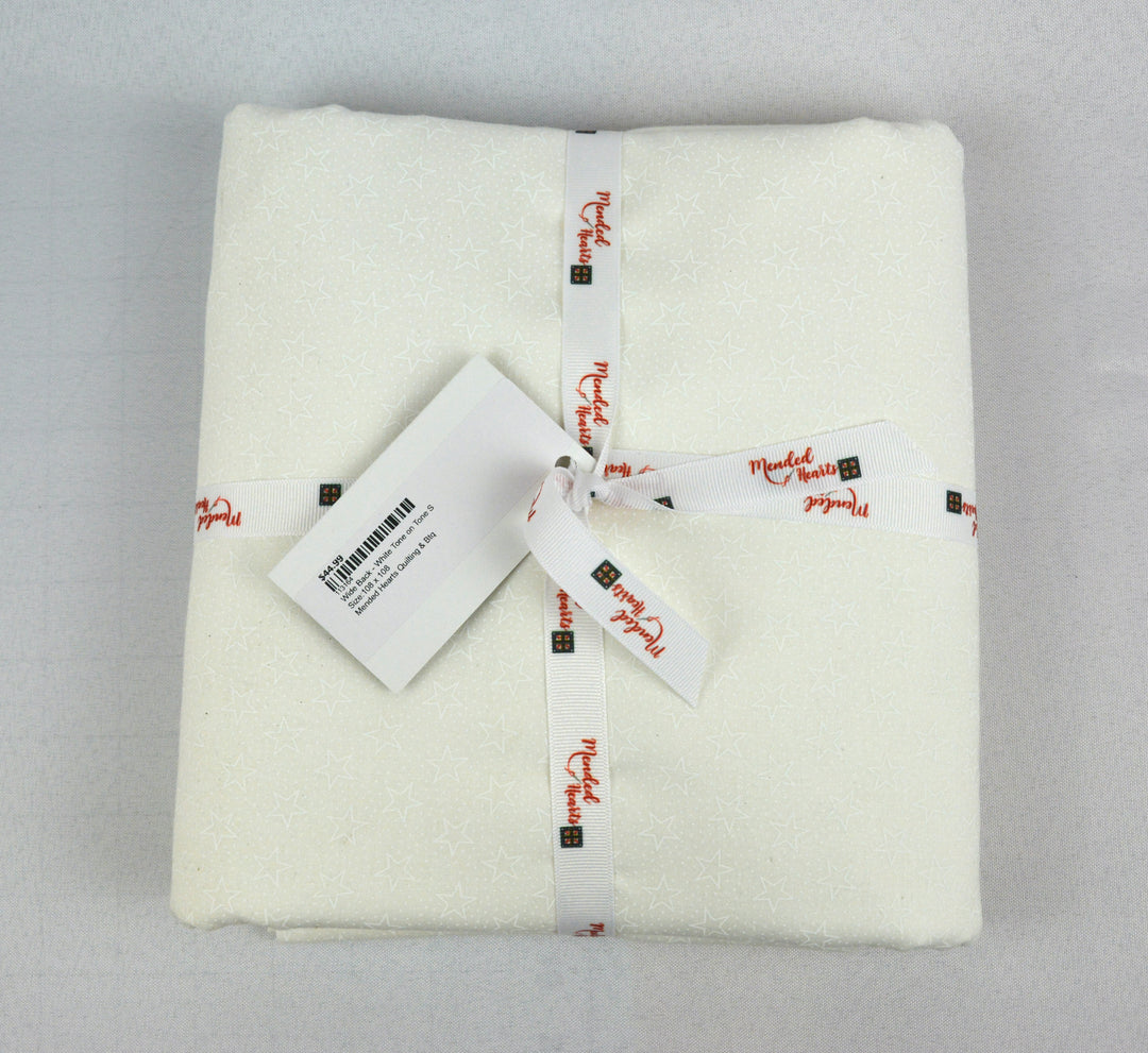 Wide Back - White Tone on Tone Stars