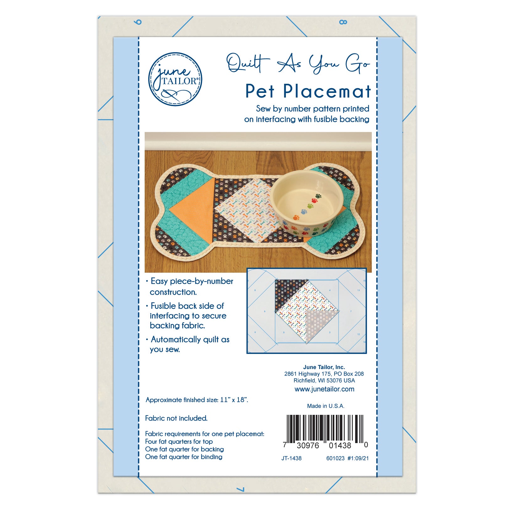 QAYG Pet Placemat - Dog Bone - June Tailor – Mended Hearts Quilting ...
